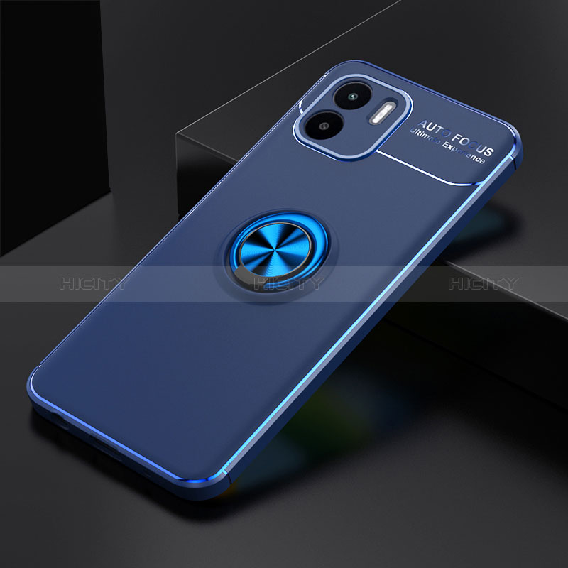 Custodia Silicone Ultra Sottile Morbida Cover con Magnetico Anello Supporto SD1 per Xiaomi Poco C50 Blu