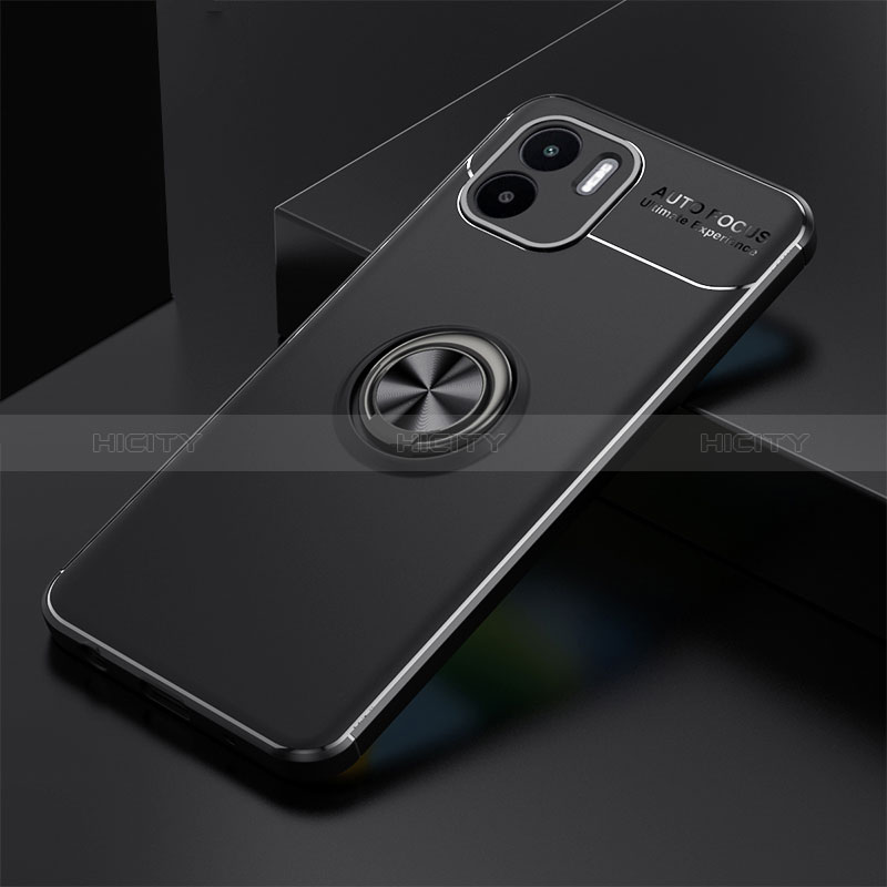 Custodia Silicone Ultra Sottile Morbida Cover con Magnetico Anello Supporto SD1 per Xiaomi Poco C50 Nero