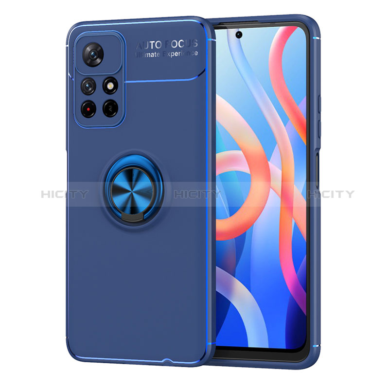 Custodia Silicone Ultra Sottile Morbida Cover con Magnetico Anello Supporto SD1 per Xiaomi Poco M4 Pro 5G