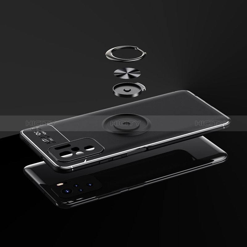 Custodia Silicone Ultra Sottile Morbida Cover con Magnetico Anello Supporto SD1 per Xiaomi Poco M5S