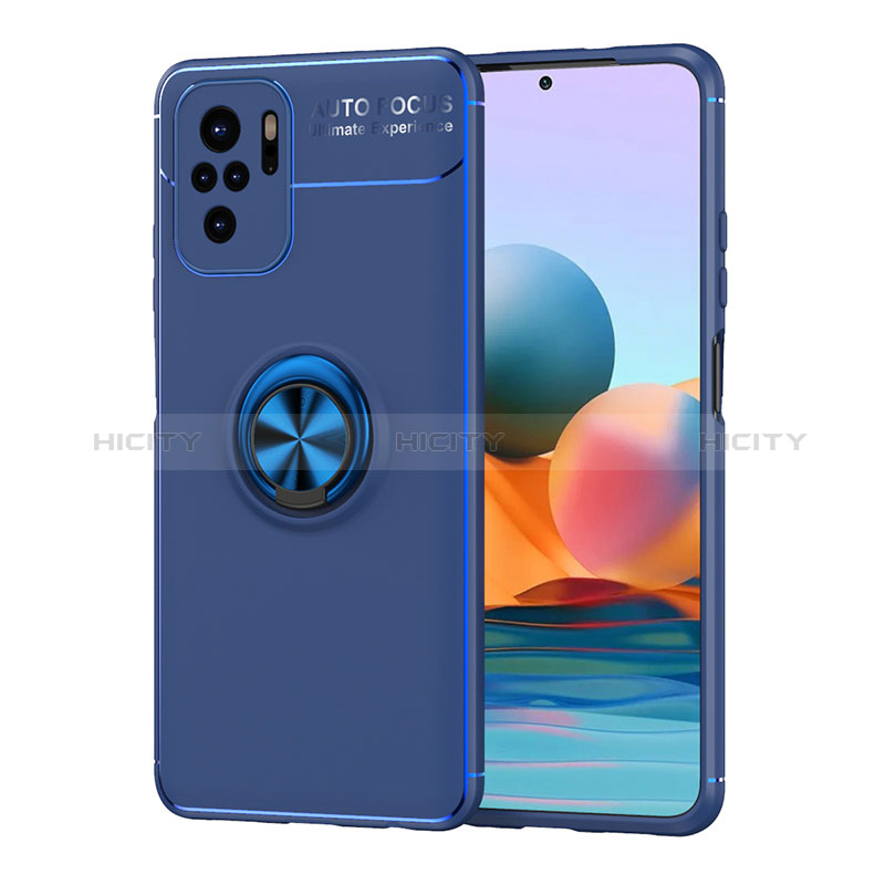 Custodia Silicone Ultra Sottile Morbida Cover con Magnetico Anello Supporto SD1 per Xiaomi Poco M5S Blu