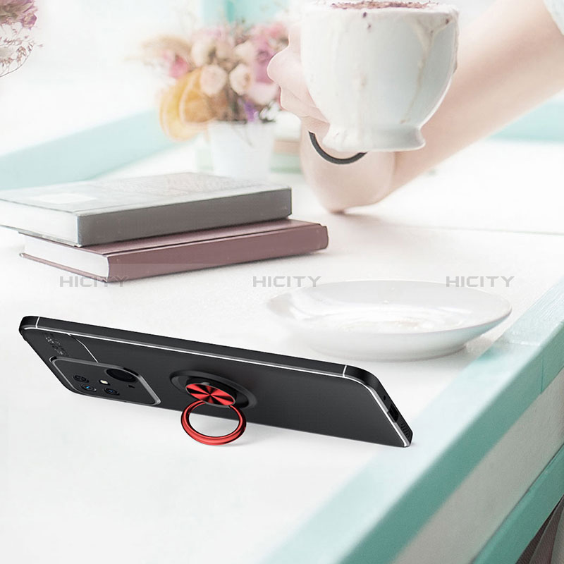 Custodia Silicone Ultra Sottile Morbida Cover con Magnetico Anello Supporto SD1 per Xiaomi Redmi 10 Power