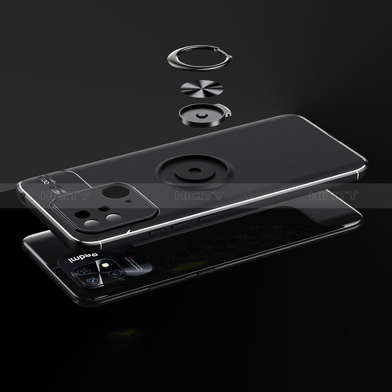 Custodia Silicone Ultra Sottile Morbida Cover con Magnetico Anello Supporto SD1 per Xiaomi Redmi 10C 4G