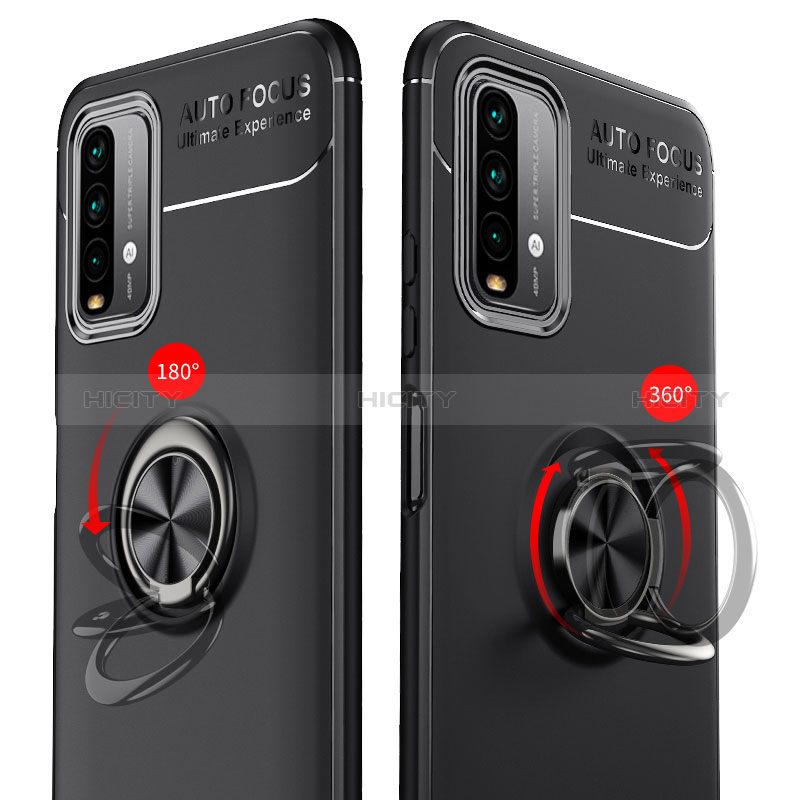 Custodia Silicone Ultra Sottile Morbida Cover con Magnetico Anello Supporto SD1 per Xiaomi Redmi 9 Power