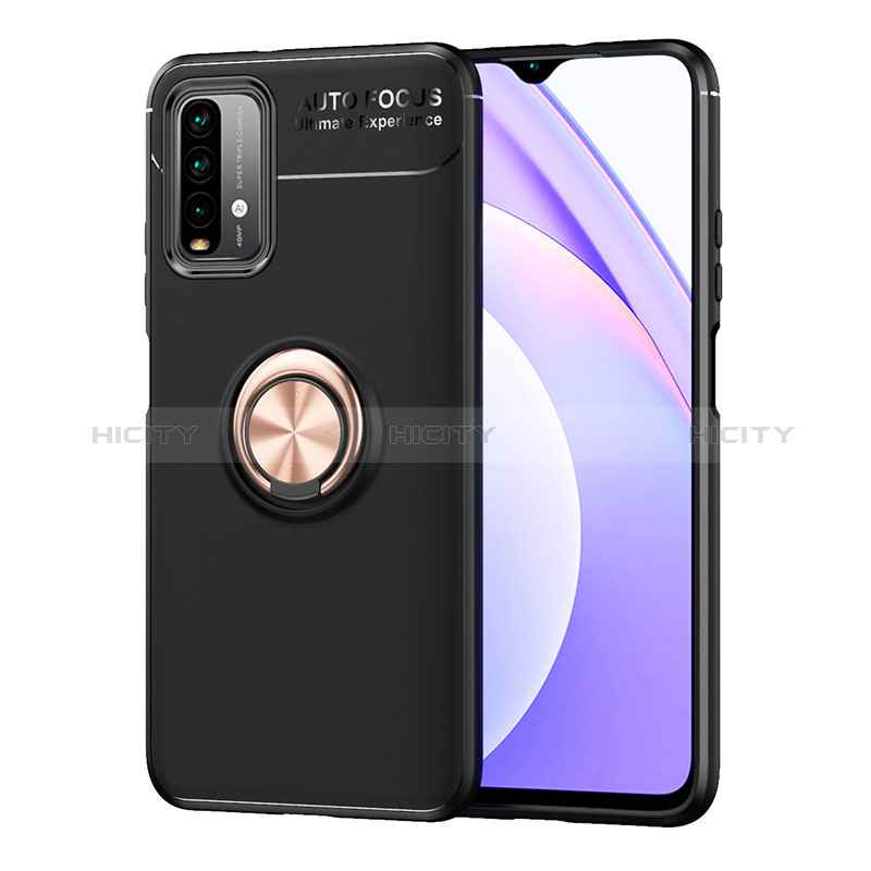 Custodia Silicone Ultra Sottile Morbida Cover con Magnetico Anello Supporto SD1 per Xiaomi Redmi 9 Power