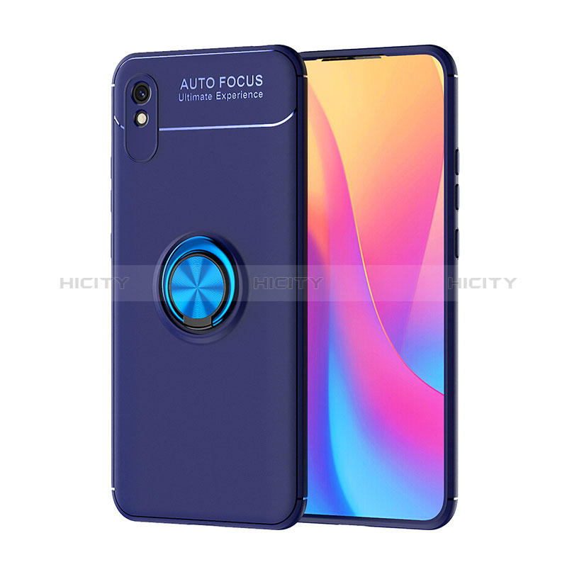 Custodia Silicone Ultra Sottile Morbida Cover con Magnetico Anello Supporto SD1 per Xiaomi Redmi 9AT Blu