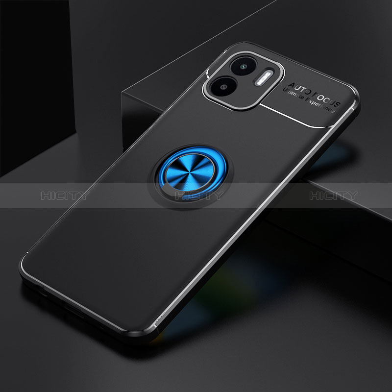 Custodia Silicone Ultra Sottile Morbida Cover con Magnetico Anello Supporto SD1 per Xiaomi Redmi A2 Blu e Nero