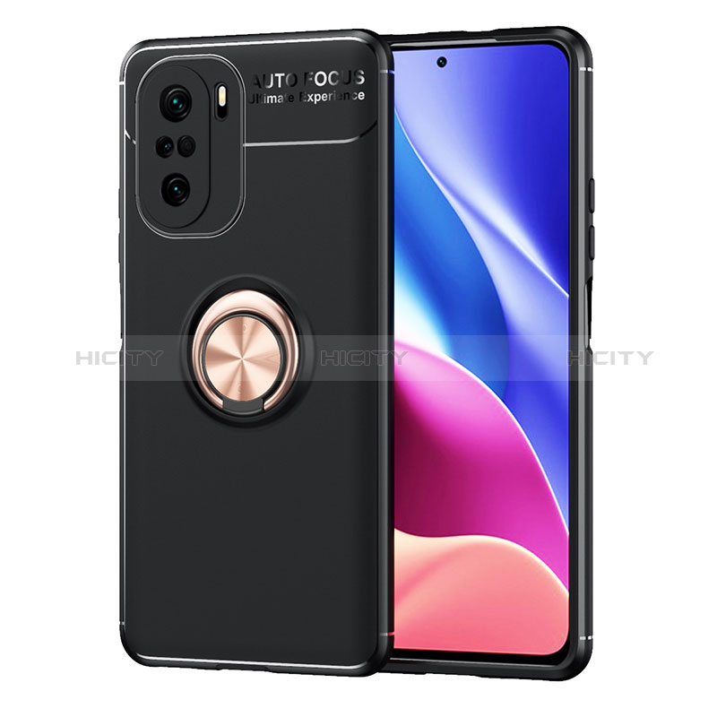 Custodia Silicone Ultra Sottile Morbida Cover con Magnetico Anello Supporto SD1 per Xiaomi Redmi K40 Pro 5G