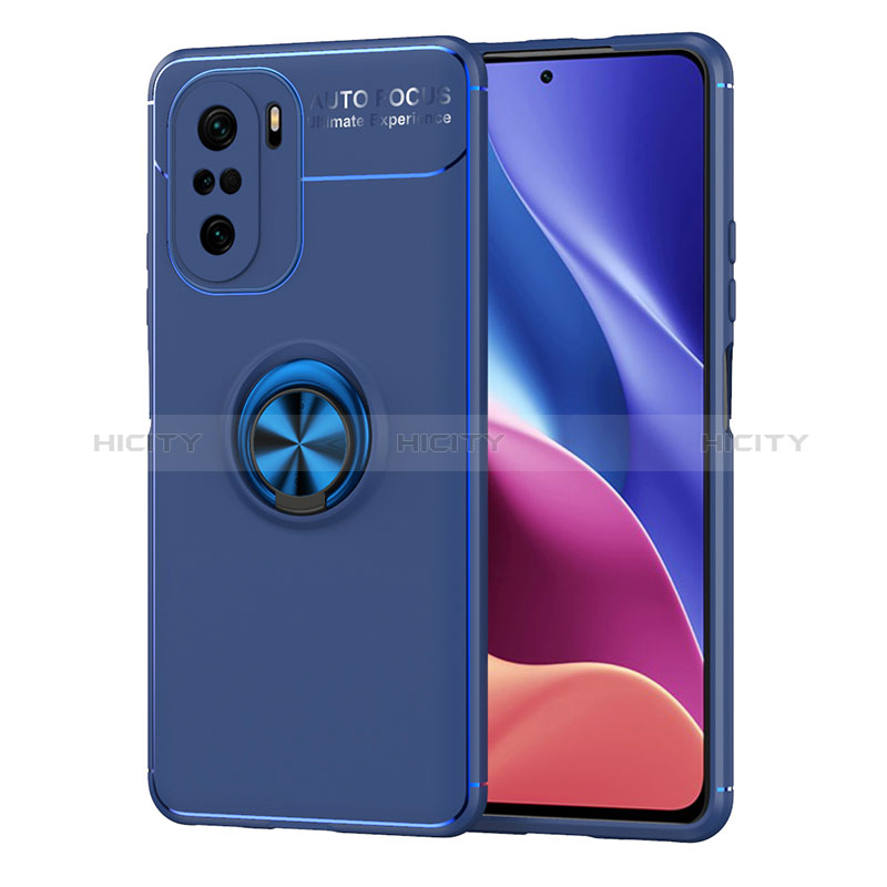 Custodia Silicone Ultra Sottile Morbida Cover con Magnetico Anello Supporto SD1 per Xiaomi Redmi K40 Pro 5G