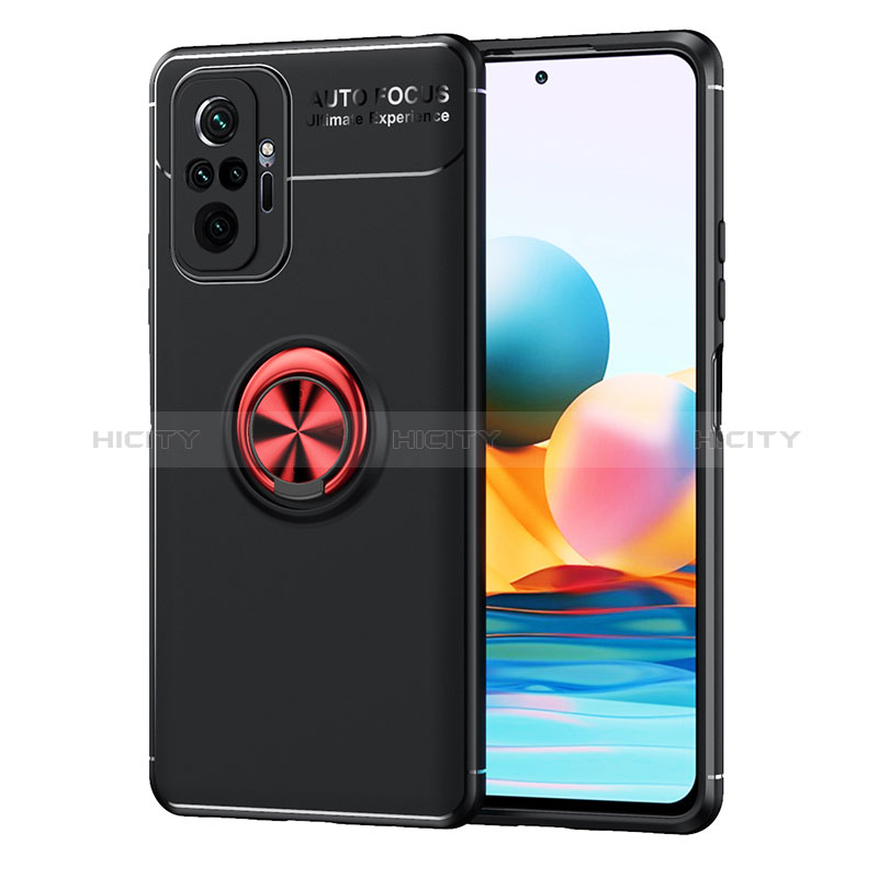 Custodia Silicone Ultra Sottile Morbida Cover con Magnetico Anello Supporto SD1 per Xiaomi Redmi Note 10 Pro 4G