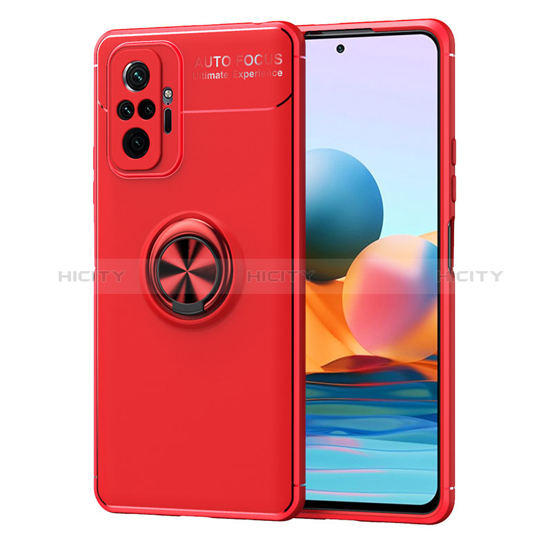 Custodia Silicone Ultra Sottile Morbida Cover con Magnetico Anello Supporto SD1 per Xiaomi Redmi Note 10 Pro Max