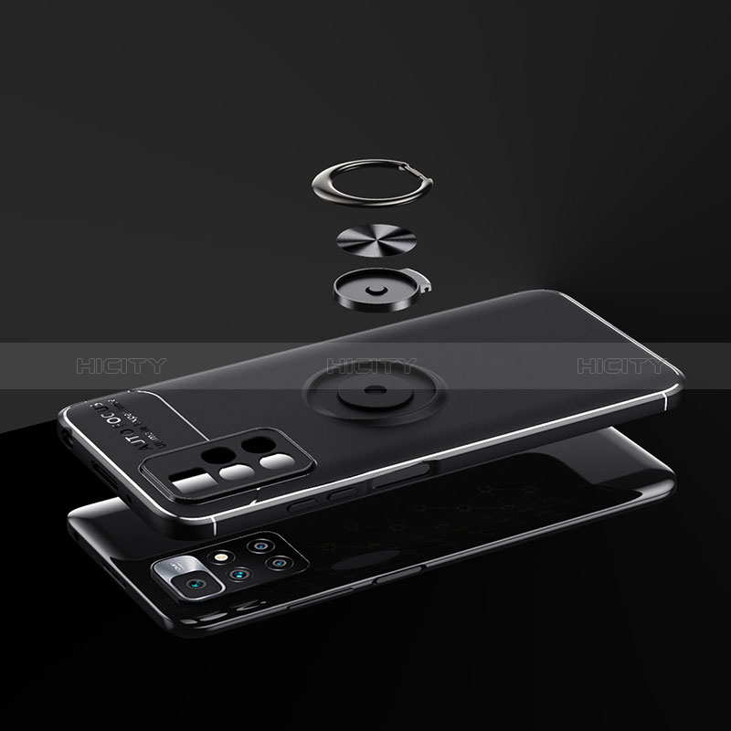 Custodia Silicone Ultra Sottile Morbida Cover con Magnetico Anello Supporto SD1 per Xiaomi Redmi Note 11 4G (2021)