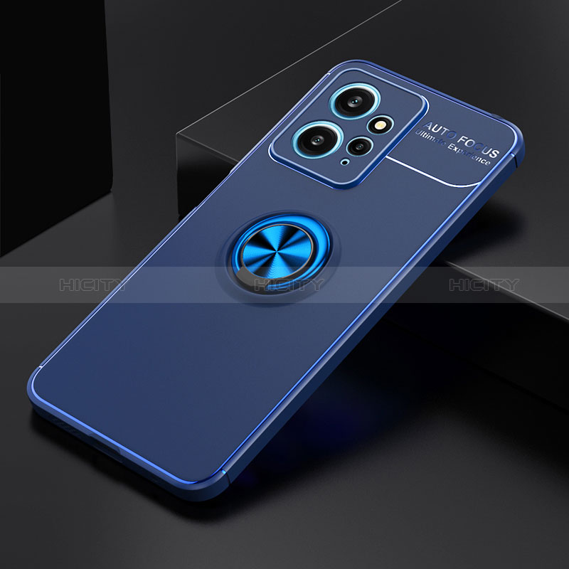 Custodia Silicone Ultra Sottile Morbida Cover con Magnetico Anello Supporto SD1 per Xiaomi Redmi Note 12 4G Blu