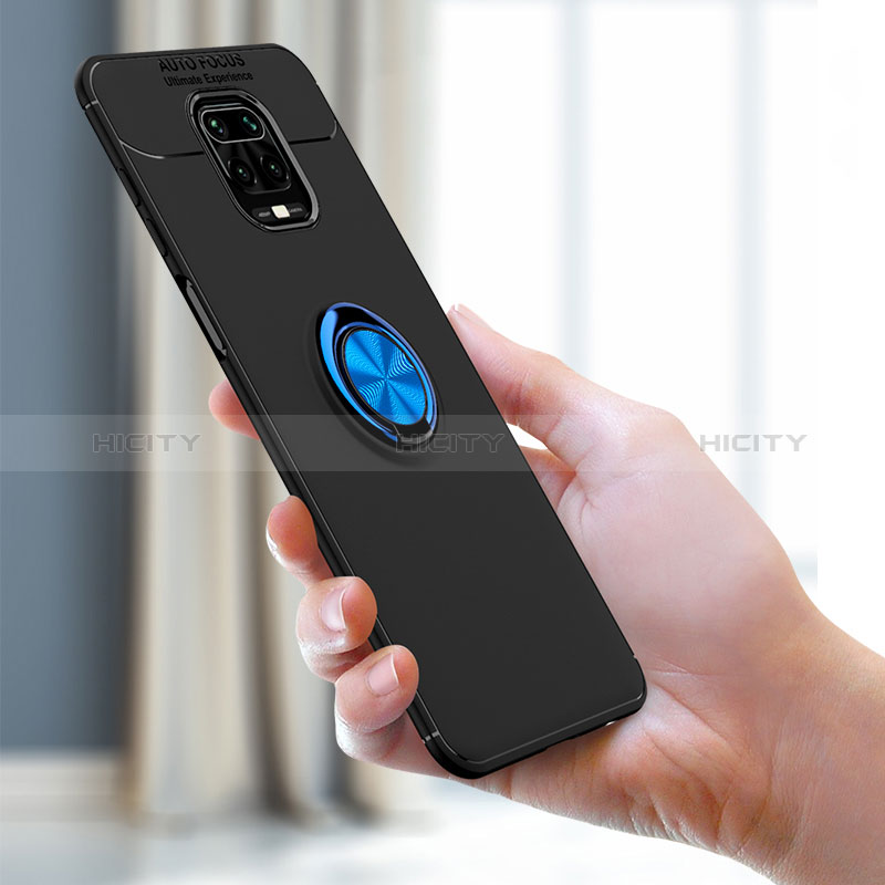 Custodia Silicone Ultra Sottile Morbida Cover con Magnetico Anello Supporto SD1 per Xiaomi Redmi Note 9 Pro Max