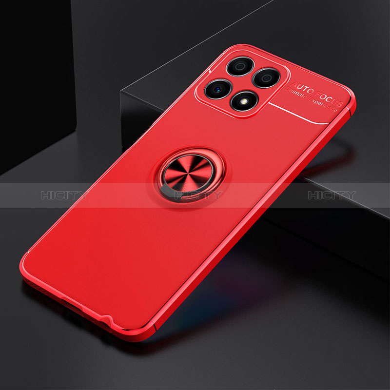 Custodia Silicone Ultra Sottile Morbida Cover con Magnetico Anello Supporto SD2 per Huawei Honor X30i Rosso