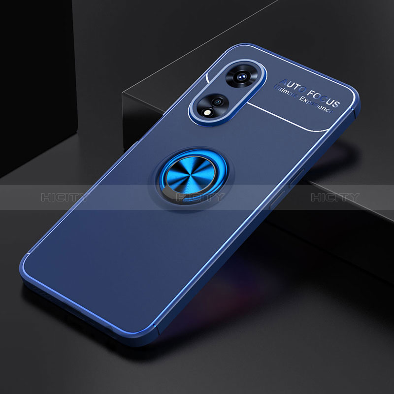 Custodia Silicone Ultra Sottile Morbida Cover con Magnetico Anello Supporto SD2 per Huawei Honor X5 Plus Blu