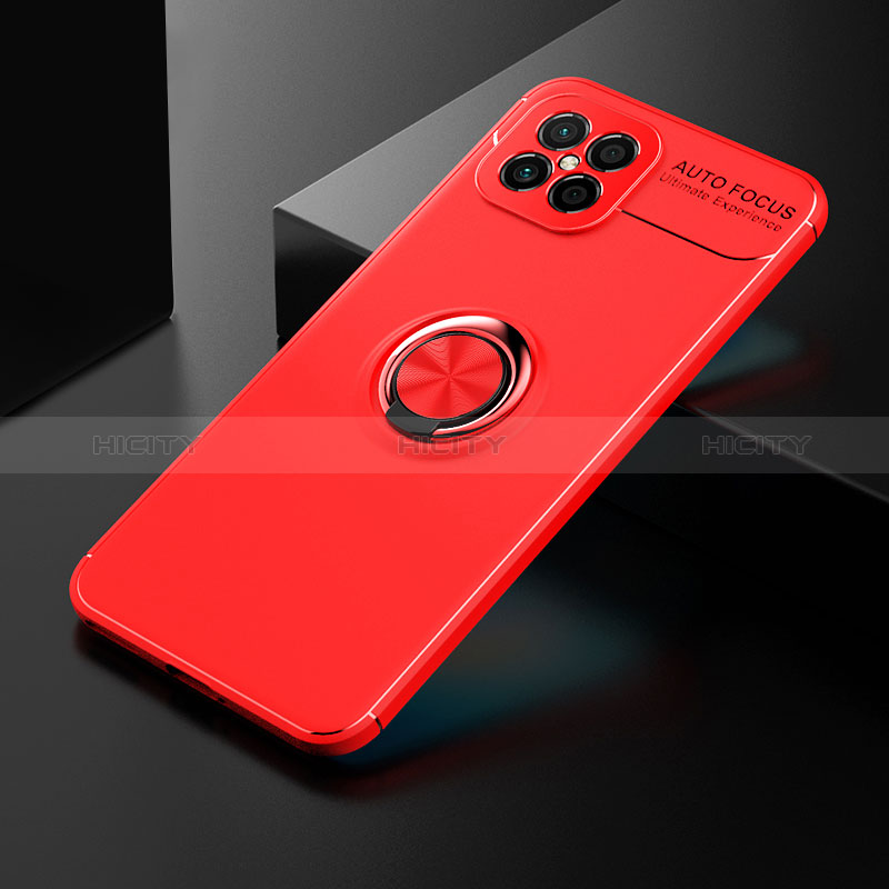 Custodia Silicone Ultra Sottile Morbida Cover con Magnetico Anello Supporto SD2 per Huawei Nova 8 SE 4G Rosso