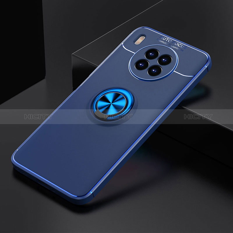 Custodia Silicone Ultra Sottile Morbida Cover con Magnetico Anello Supporto SD2 per Huawei Nova 8i Blu