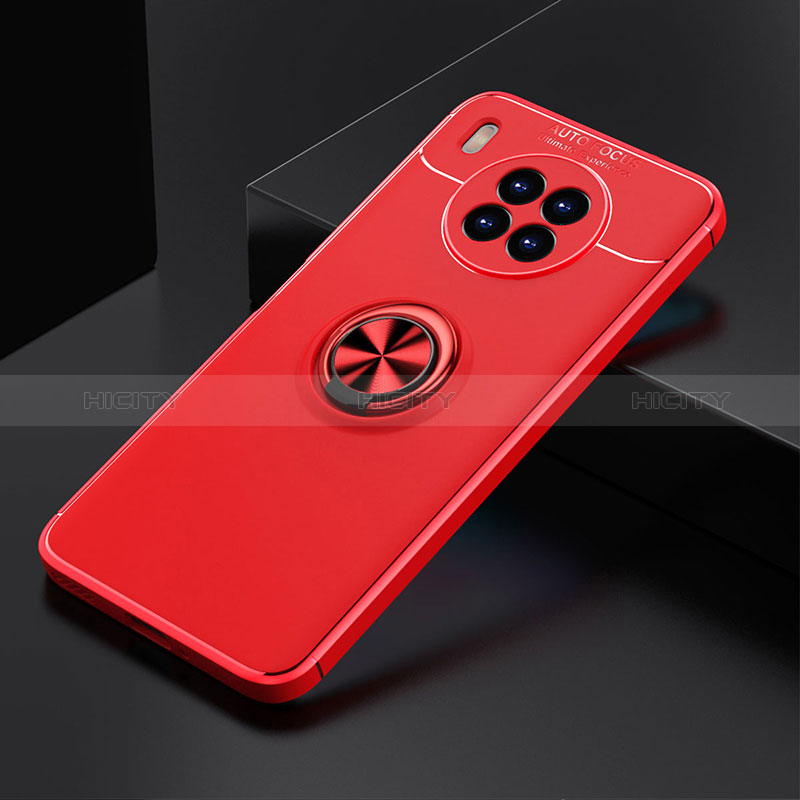 Custodia Silicone Ultra Sottile Morbida Cover con Magnetico Anello Supporto SD2 per Huawei Nova 8i Rosso