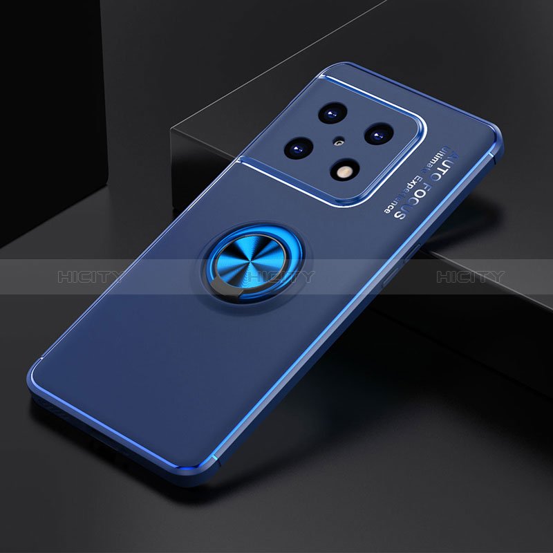 Custodia Silicone Ultra Sottile Morbida Cover con Magnetico Anello Supporto SD2 per OnePlus 10 Pro 5G Blu