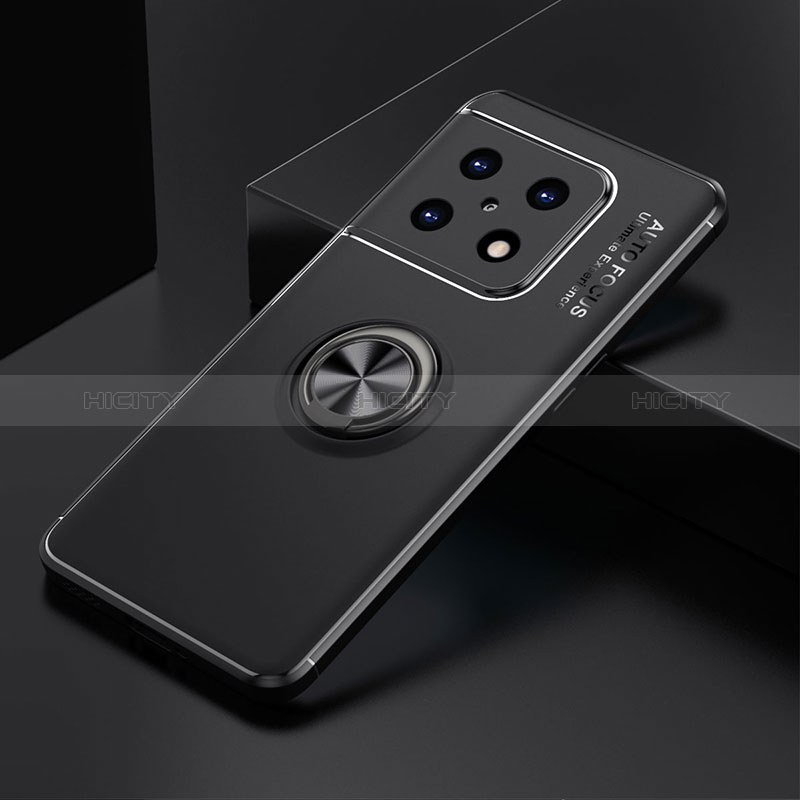 Custodia Silicone Ultra Sottile Morbida Cover con Magnetico Anello Supporto SD2 per OnePlus 10 Pro 5G Nero