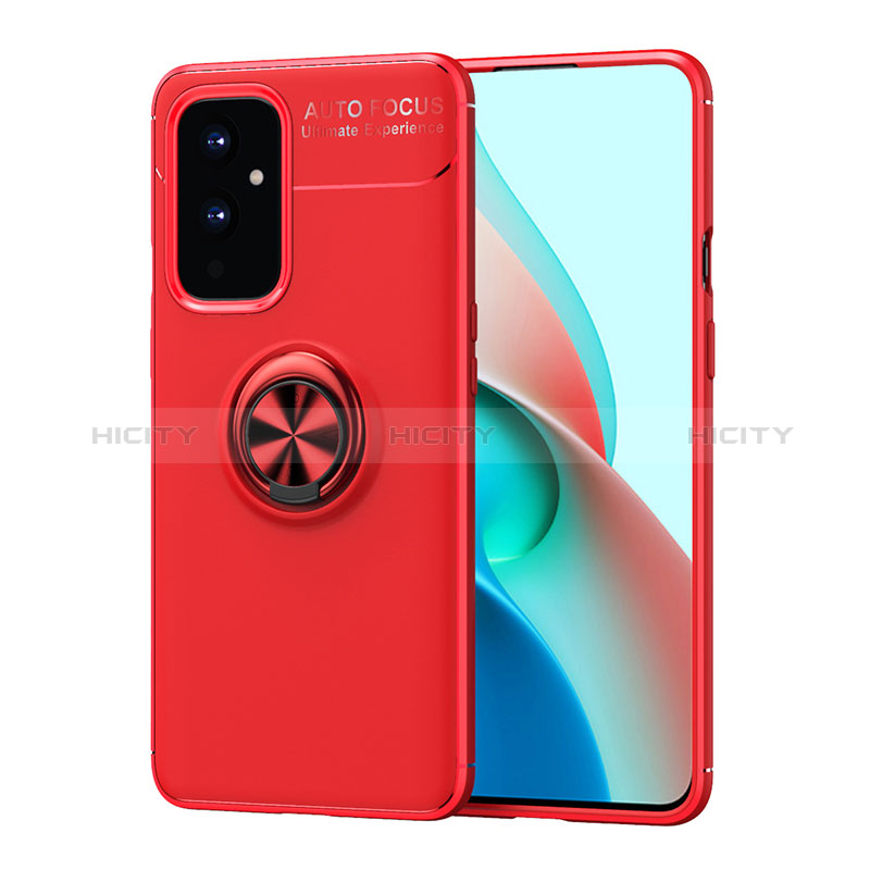 Custodia Silicone Ultra Sottile Morbida Cover con Magnetico Anello Supporto SD2 per OnePlus 9 5G