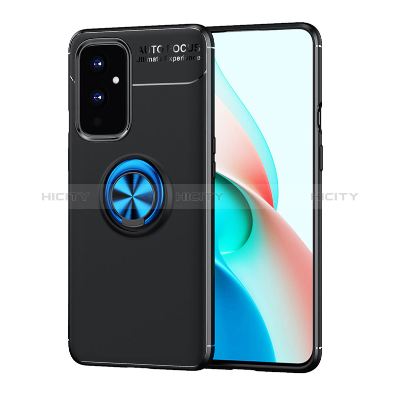 Custodia Silicone Ultra Sottile Morbida Cover con Magnetico Anello Supporto SD2 per OnePlus 9 5G