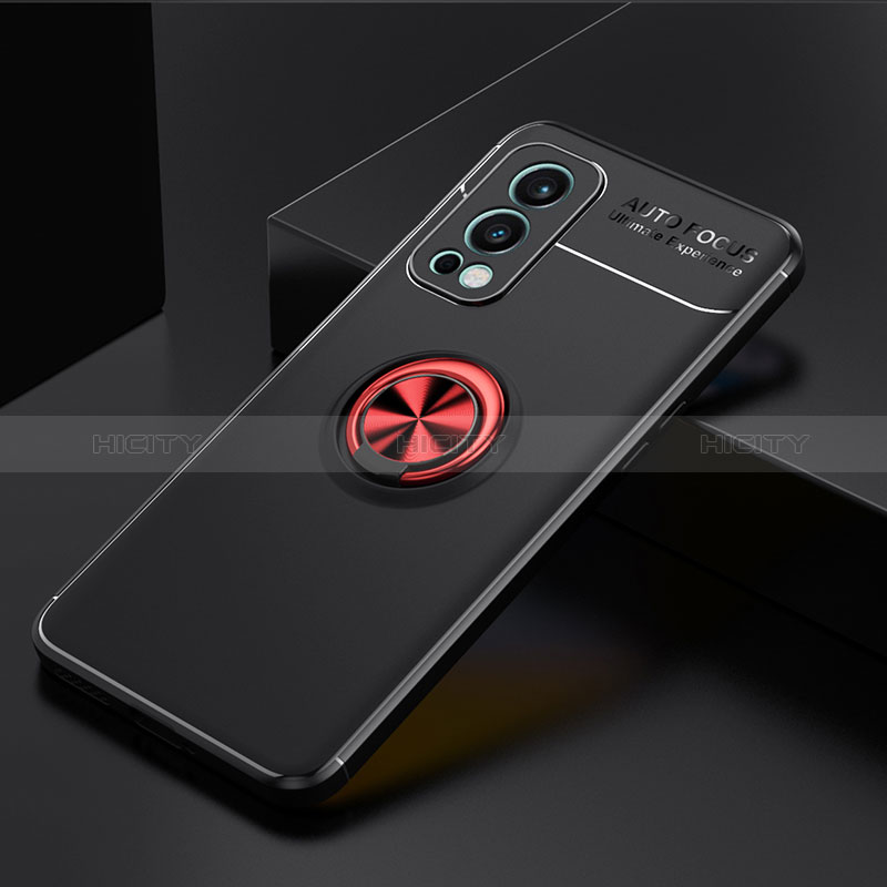 Custodia Silicone Ultra Sottile Morbida Cover con Magnetico Anello Supporto SD2 per OnePlus Nord 2 5G