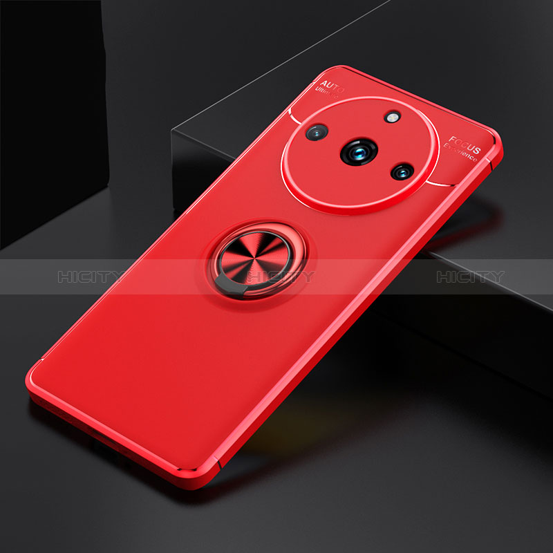 Custodia Silicone Ultra Sottile Morbida Cover con Magnetico Anello Supporto SD2 per Realme 11 Pro 5G Rosso