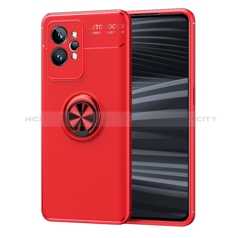 Custodia Silicone Ultra Sottile Morbida Cover con Magnetico Anello Supporto SD2 per Realme GT2 Pro 5G Rosso