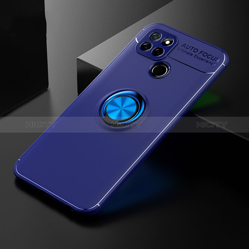 Custodia Silicone Ultra Sottile Morbida Cover con Magnetico Anello Supporto SD2 per Realme Q2i 5G