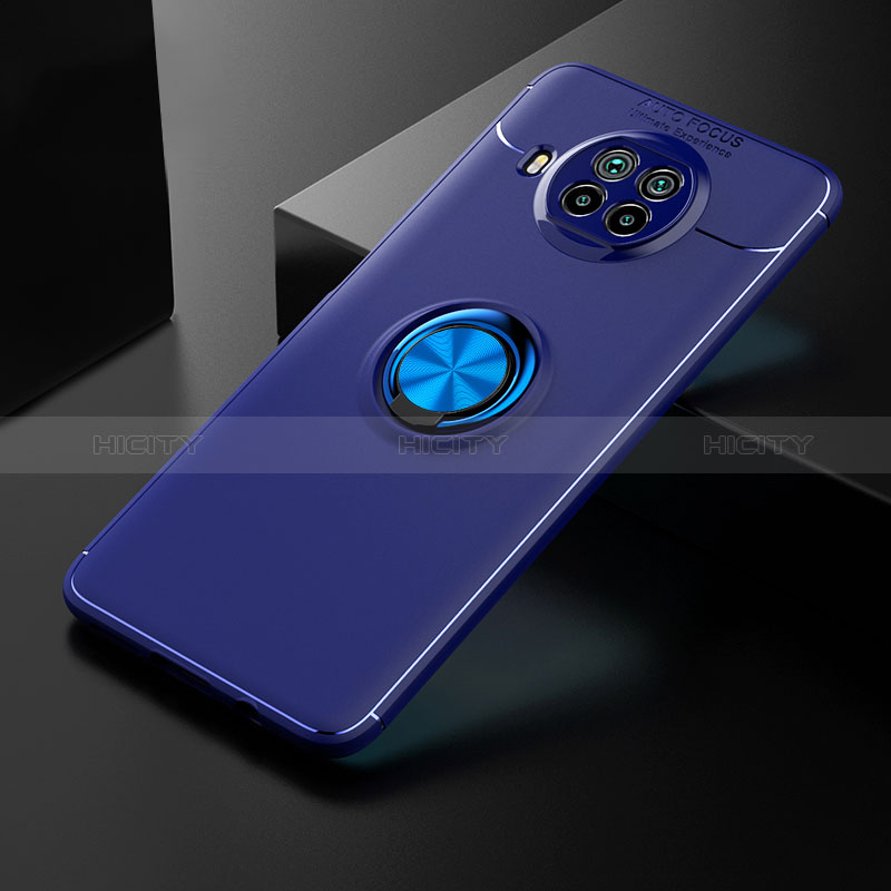 Custodia Silicone Ultra Sottile Morbida Cover con Magnetico Anello Supporto SD2 per Xiaomi Mi 10T Lite 5G Blu