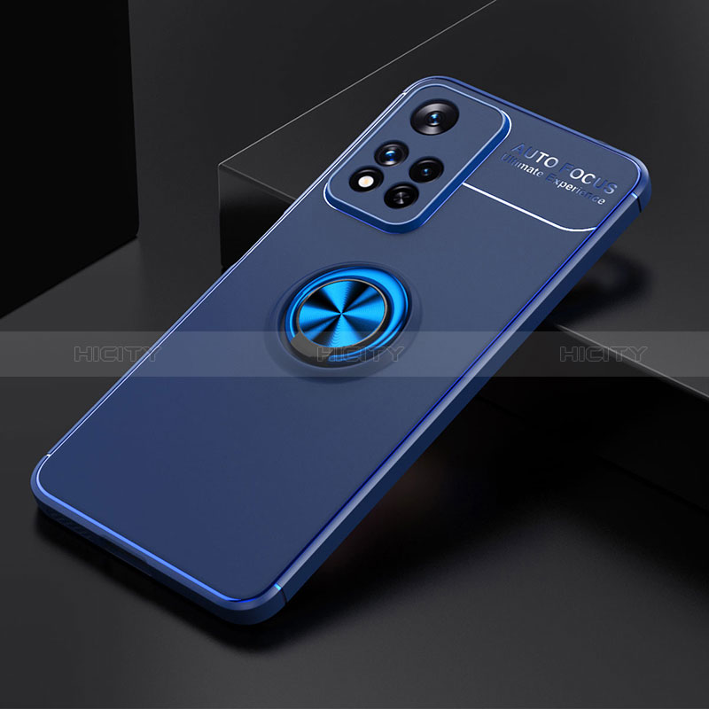 Custodia Silicone Ultra Sottile Morbida Cover con Magnetico Anello Supporto SD2 per Xiaomi Mi 11i 5G (2022) Blu