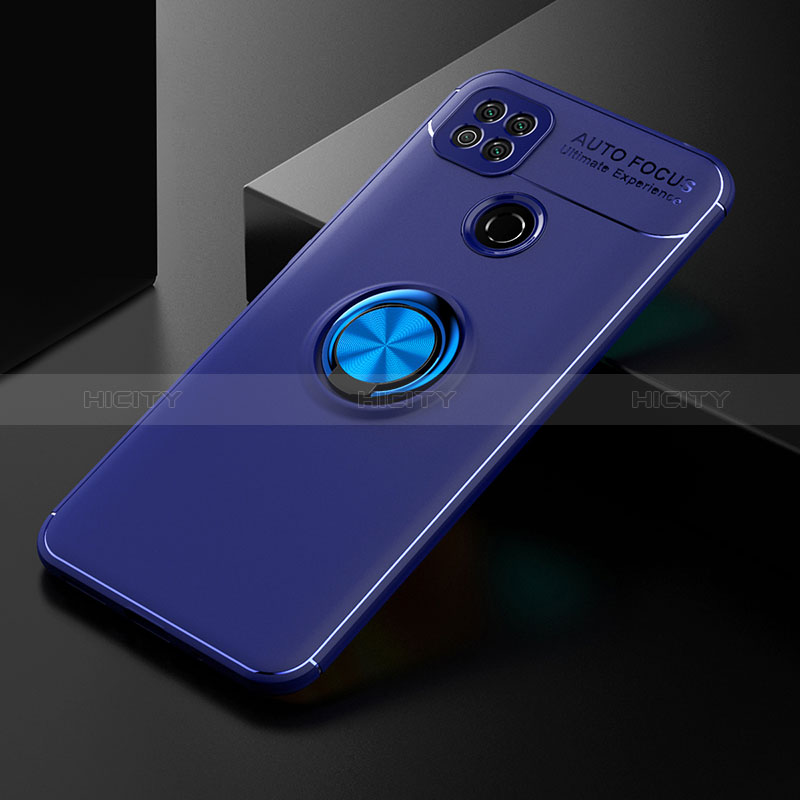 Custodia Silicone Ultra Sottile Morbida Cover con Magnetico Anello Supporto SD2 per Xiaomi POCO C3 Blu