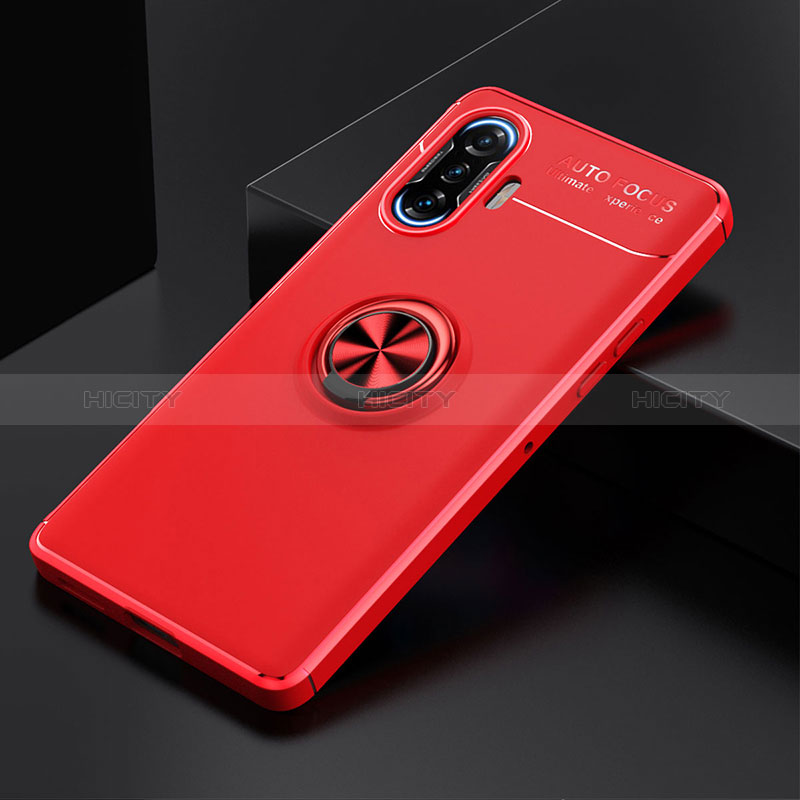 Custodia Silicone Ultra Sottile Morbida Cover con Magnetico Anello Supporto SD2 per Xiaomi Poco F3 GT 5G Rosso