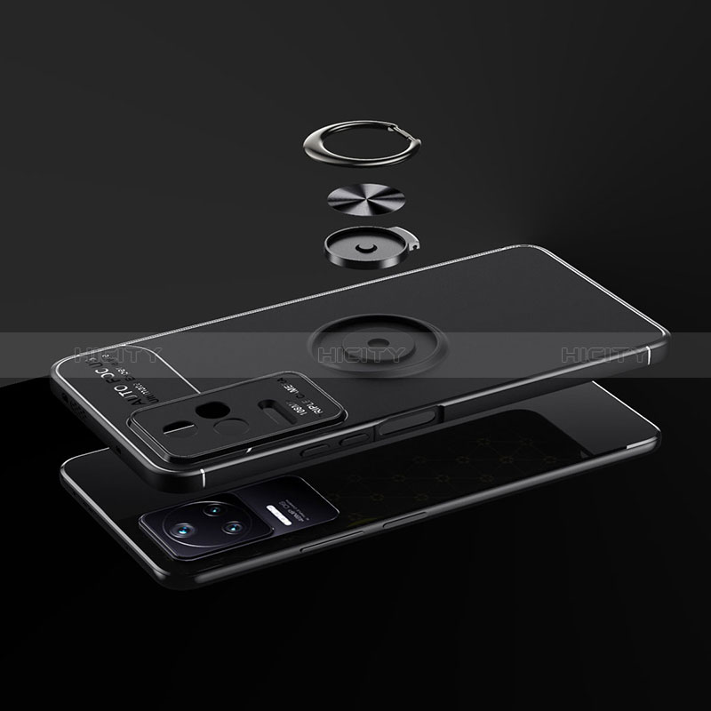 Custodia Silicone Ultra Sottile Morbida Cover con Magnetico Anello Supporto SD2 per Xiaomi Poco F4 5G
