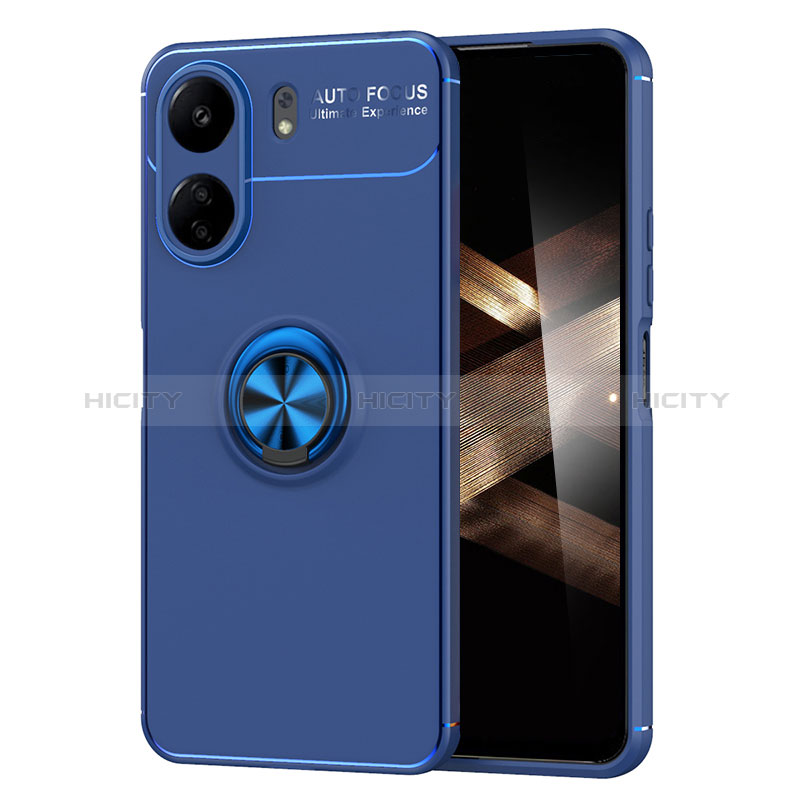 Custodia Silicone Ultra Sottile Morbida Cover con Magnetico Anello Supporto SD2 per Xiaomi Redmi 13C Blu