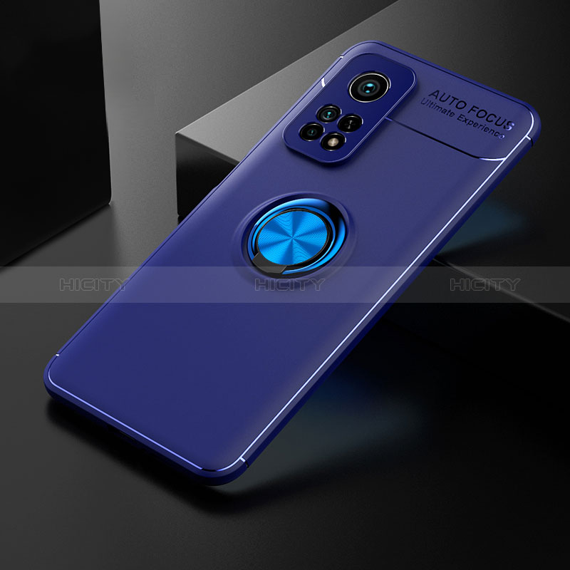 Custodia Silicone Ultra Sottile Morbida Cover con Magnetico Anello Supporto SD2 per Xiaomi Redmi K30S 5G Blu