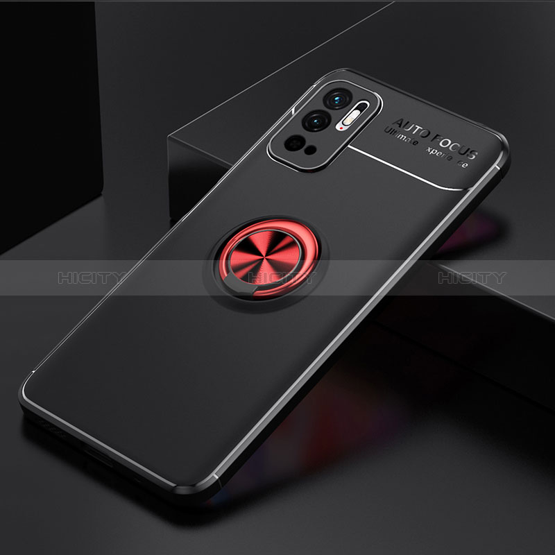 Custodia Silicone Ultra Sottile Morbida Cover con Magnetico Anello Supporto SD2 per Xiaomi Redmi Note 10 5G