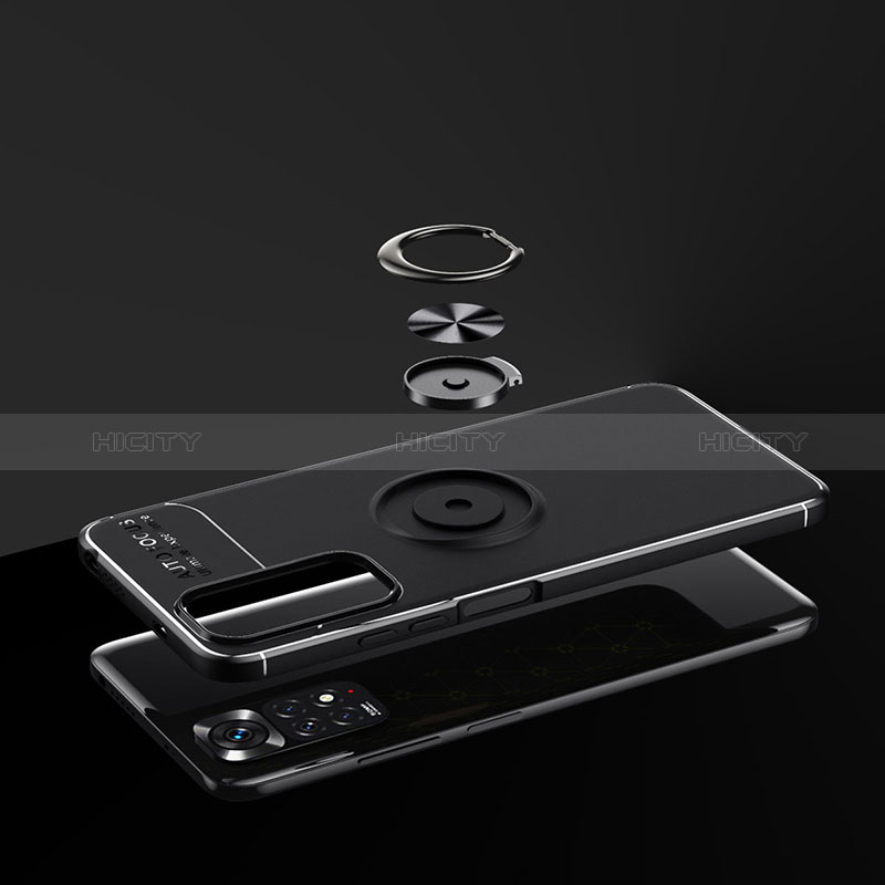 Custodia Silicone Ultra Sottile Morbida Cover con Magnetico Anello Supporto SD2 per Xiaomi Redmi Note 11 4G (2022)