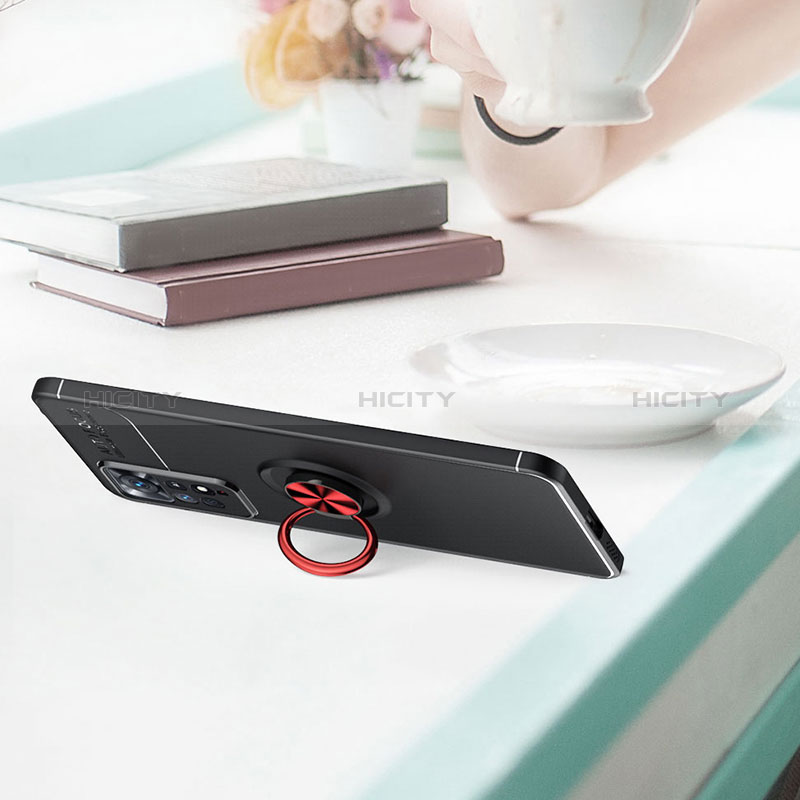 Custodia Silicone Ultra Sottile Morbida Cover con Magnetico Anello Supporto SD2 per Xiaomi Redmi Note 11 Pro 5G