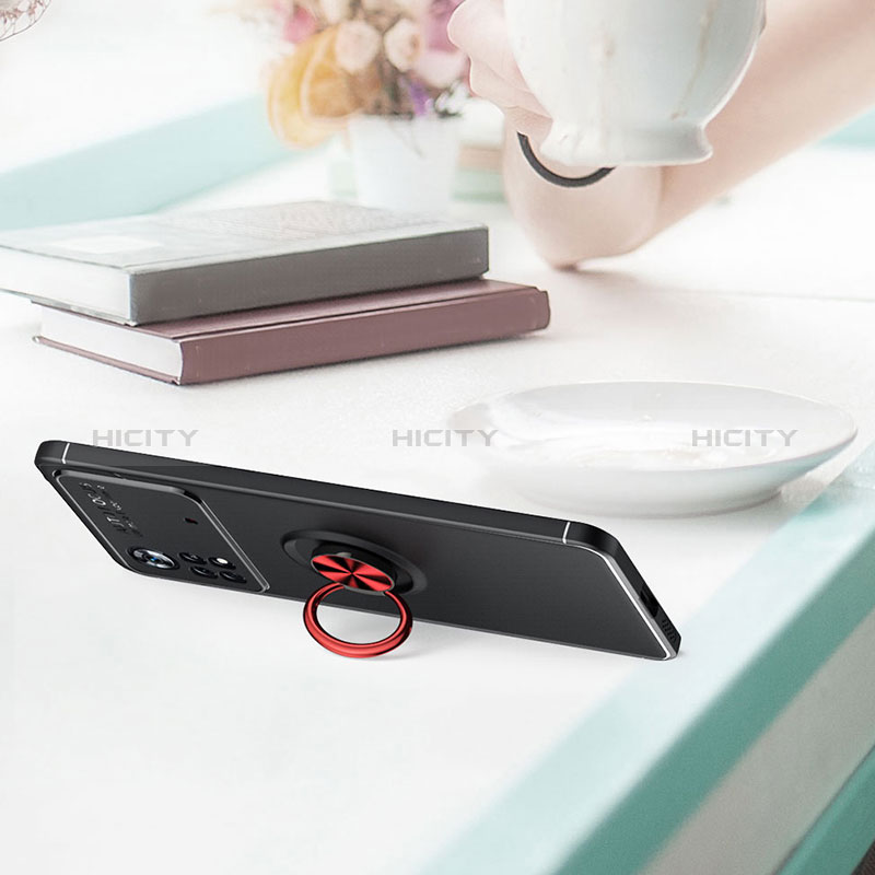 Custodia Silicone Ultra Sottile Morbida Cover con Magnetico Anello Supporto SD2 per Xiaomi Redmi Note 11E Pro 5G
