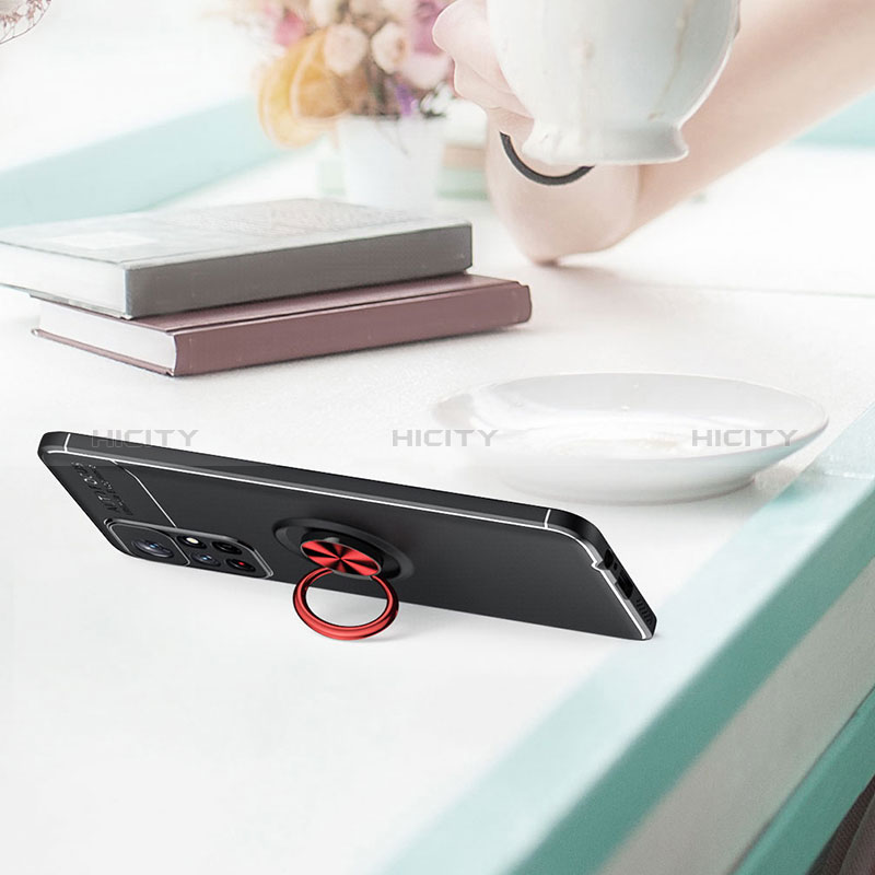 Custodia Silicone Ultra Sottile Morbida Cover con Magnetico Anello Supporto SD2 per Xiaomi Redmi Note 11T 5G