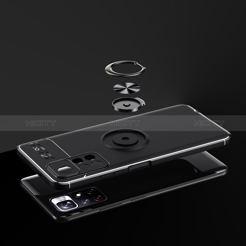 Custodia Silicone Ultra Sottile Morbida Cover con Magnetico Anello Supporto SD2 per Xiaomi Redmi Note 11T 5G