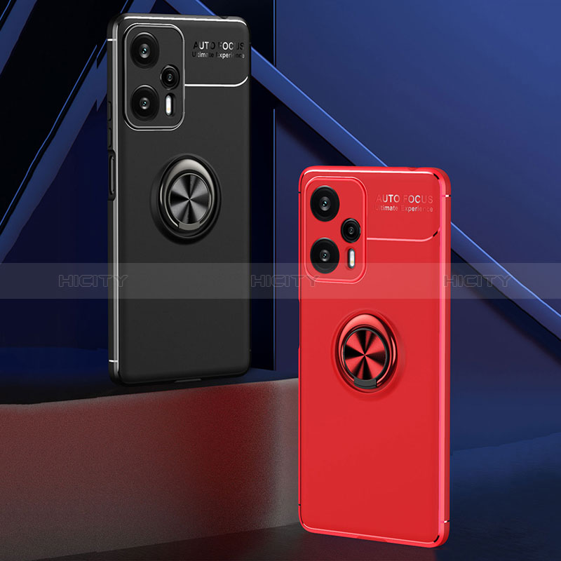 Custodia Silicone Ultra Sottile Morbida Cover con Magnetico Anello Supporto SD2 per Xiaomi Redmi Note 12 Turbo 5G