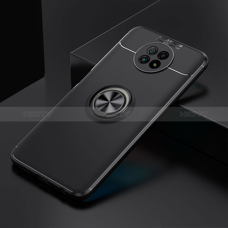 Custodia Silicone Ultra Sottile Morbida Cover con Magnetico Anello Supporto SD2 per Xiaomi Redmi Note 9T 5G Nero