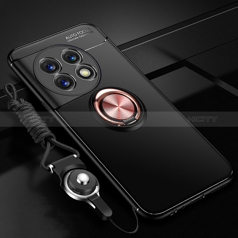 Custodia Silicone Ultra Sottile Morbida Cover con Magnetico Anello Supporto SD3 per OnePlus 11R 5G