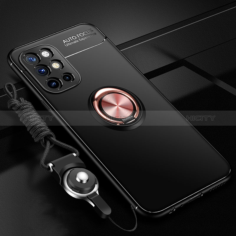 Custodia Silicone Ultra Sottile Morbida Cover con Magnetico Anello Supporto SD3 per OnePlus 9R 5G