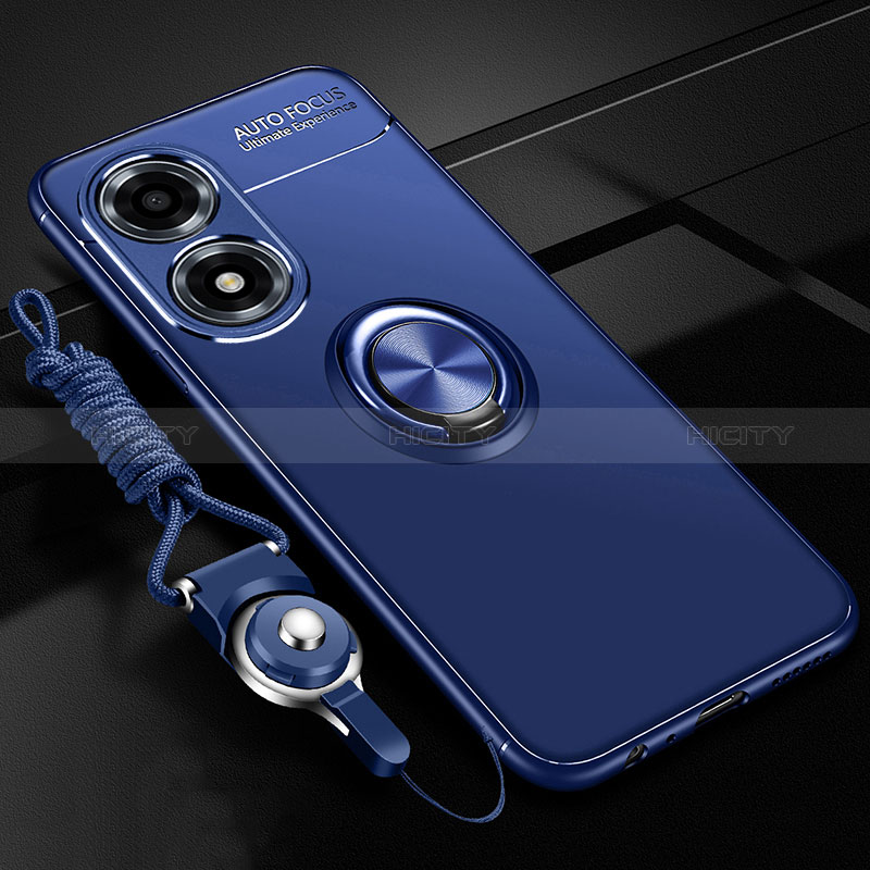 Custodia Silicone Ultra Sottile Morbida Cover con Magnetico Anello Supporto SD3 per Oppo A2x 5G