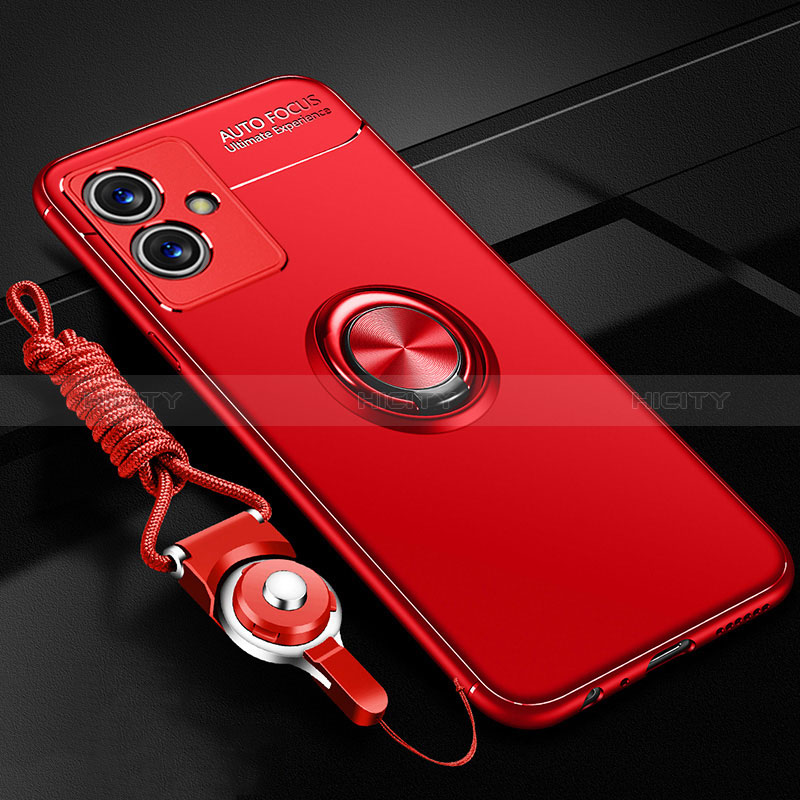 Custodia Silicone Ultra Sottile Morbida Cover con Magnetico Anello Supporto SD3 per Vivo Y75 5G Rosso